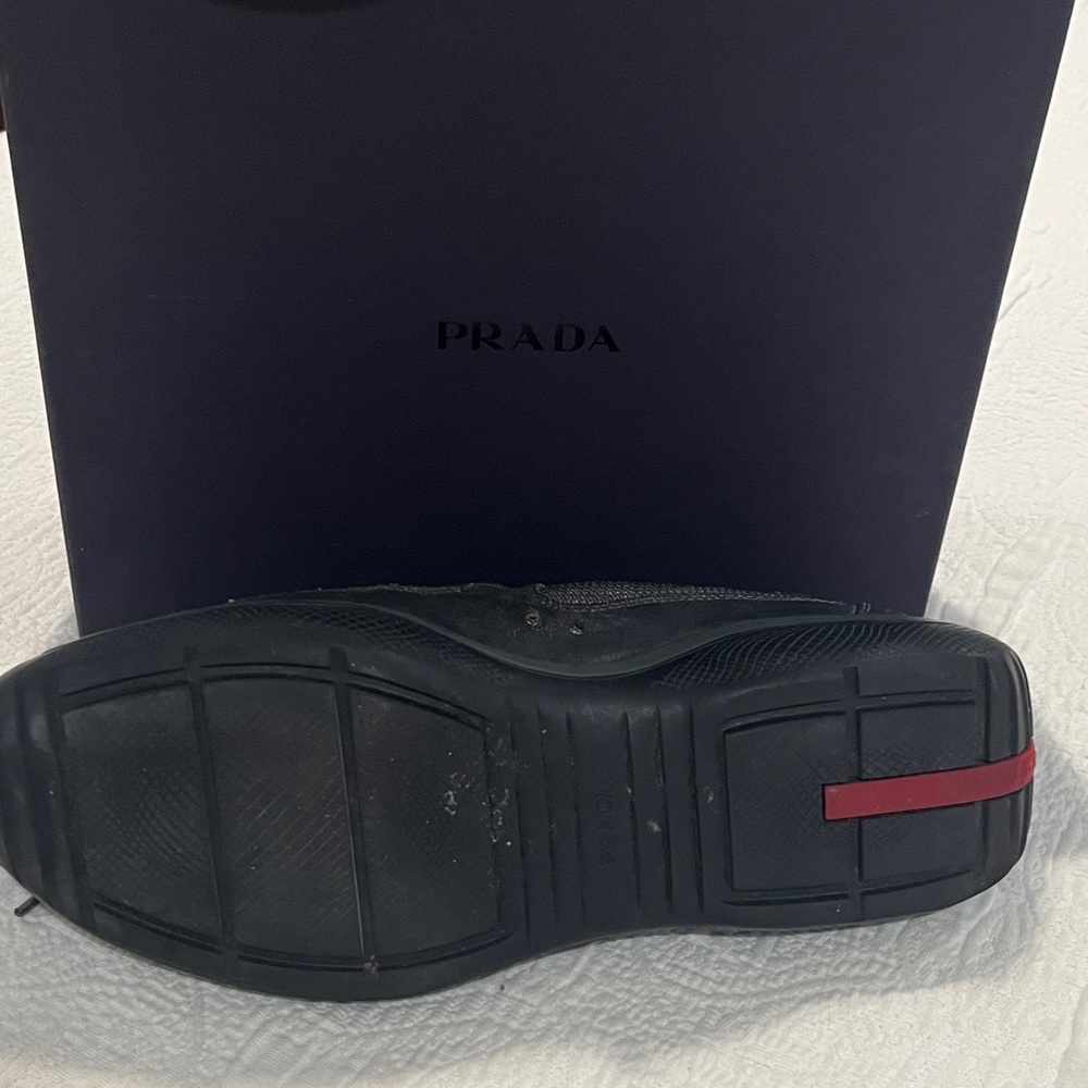 Prada Men's Black and Gray Sneakers - Picture 5 of 9